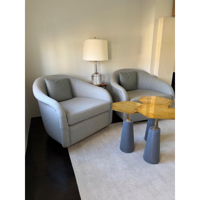 1970s 1970 Wool Upholstered Large Swivel Chair For Sale - Image 5 of 5