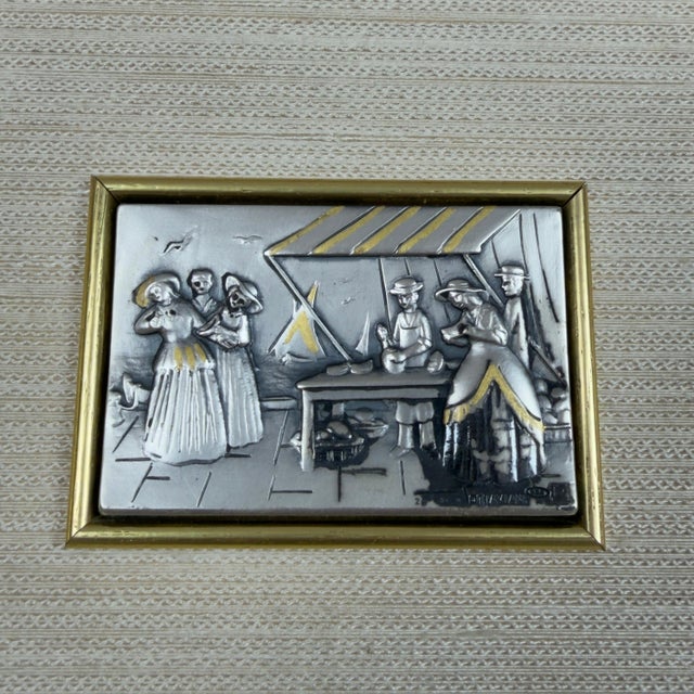 Silver Plated High Relief Plaques in Vintage Wooden Frames by Ottaviani, 20th Century For Sale - Image 6 of 11