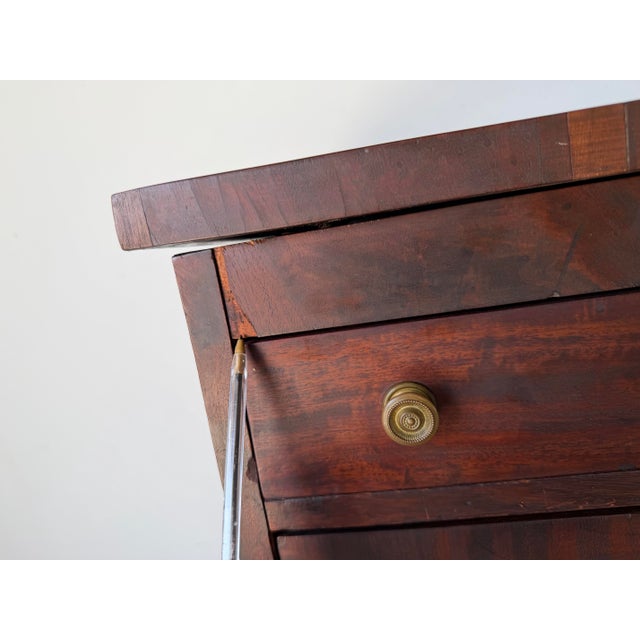 Antique 19th Century Solid Mahogany Chest of Drawers With Brass Knobs For Sale - Image 12 of 12
