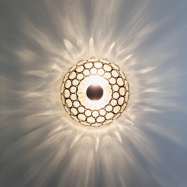 Glass Large Mid-Century Modern Glass Ceiling Light/Flush Mount From Limburg, Germany, 1960s For Sale - Image 7 of 12