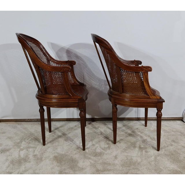 Set of Mahogany Armchairs in Louis XVI Style, 1890s For Sale - Image 5 of 18