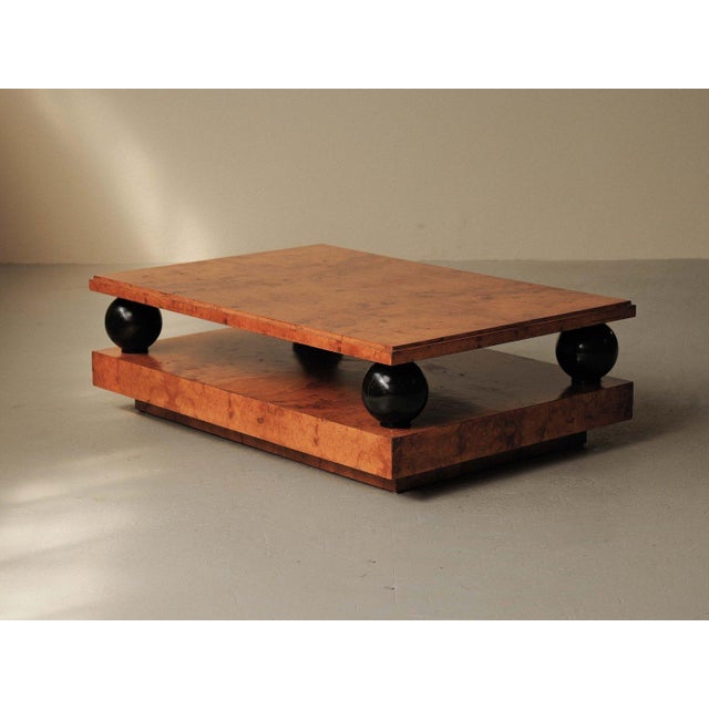 Large Burl Elm Veneer Coffee Table, 1970 For Sale - Image 10 of 18