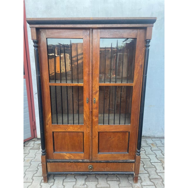 Biedermeier Display Cabinet in Oak For Sale - Image 11 of 11
