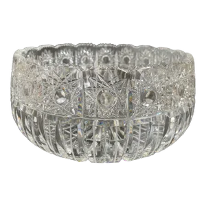 Vintage Brilliant Cut Crystal 9" Centerpiece Fruit Bowl