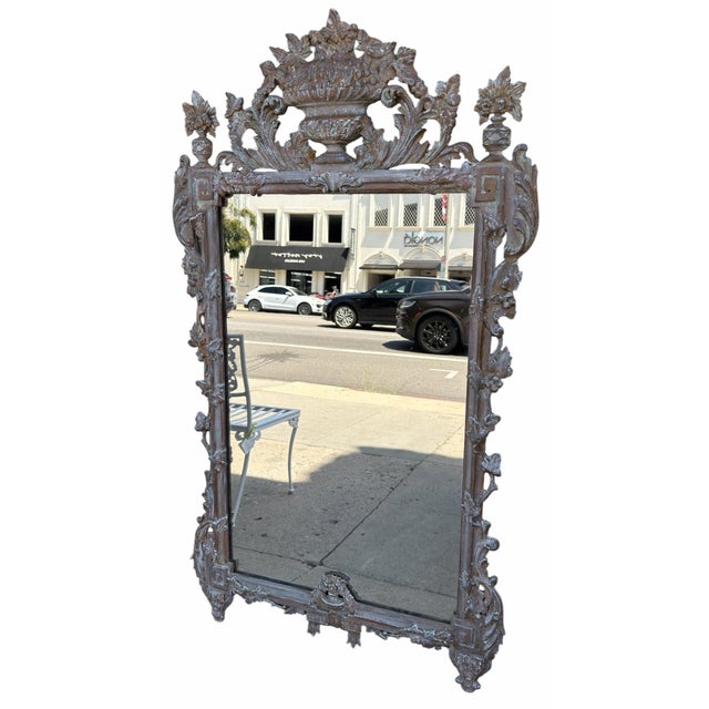 Antique 18th C Style Venetian Carved Mantel Mirror.