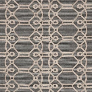 Sample - Schumacher Ziz Embroidery Fabric in Coal For Sale
