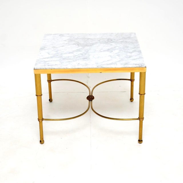 An excellent vintage French brass and marble coffee / side table. This was made in France, it dates from around the...