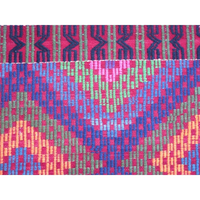 Mid 20th Century Amethyst Color Turkish Handmade Boho Area Jejim Kilim Rug For Sale - Image 9 of 11