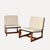 Lounge Chairs with Wooden Frames, Fabric Strap Seats, Metal Slat Backrests and Beige Upholstery France, 1950s, Set of 2 For Sale - Image 15 of 15