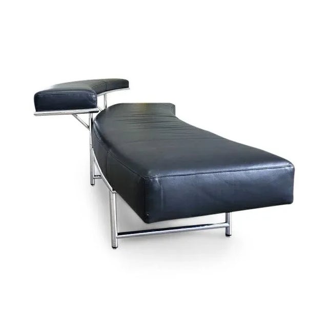 Eileen Gray Black Leather Monte Carlo Sofa by Eileen Gray for ClassiCon For Sale - Image 4 of 10