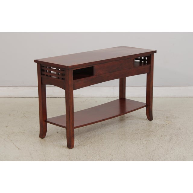 Arts & Crafts 2 Tier 1 Drawer Cherry Sofa Table For Sale - Image 13 of 13