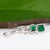 Metal Colombian Emerald Earrings With Earth-Mined Diamond Accents: Solid 14k Gold, Pair For Sale - Image 7 of 7