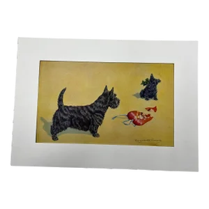 1950s Charming Vintage Scottie Dog Print