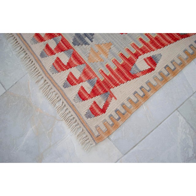1970s Vintage Handmade Turkish Rug Kilim - 3′11″ × 5′9″ For Sale - Image 9 of 16