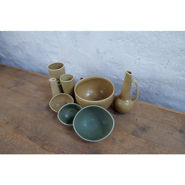 Ceramic Mid-Century Scandinavian Vases and Bowls attributed to Gunnar Nylund for Rörstrand, 1950s, Set of 8 For Sale - Image 7 of 15