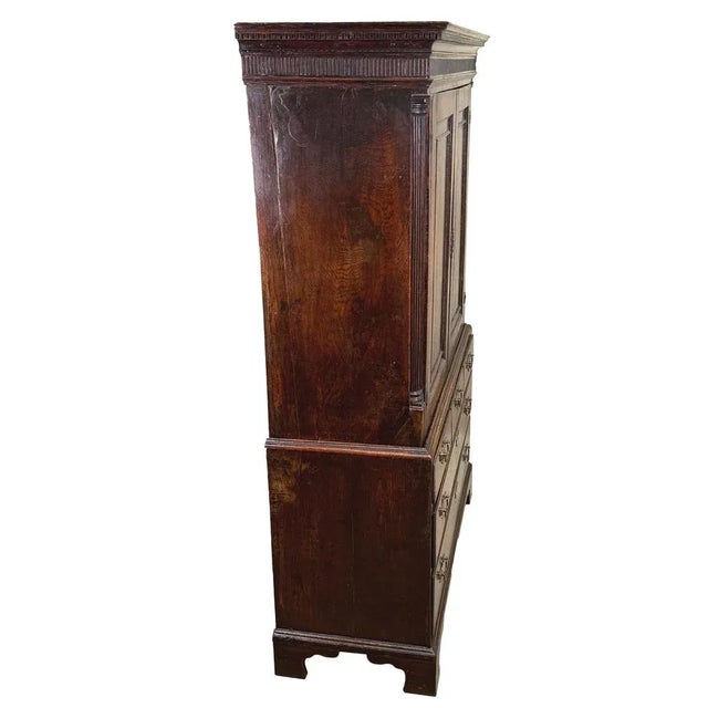 Antique Georgian Oak Press Cupboard, 1750 For Sale - Image 9 of 13