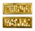 1970s Post Mid Century Cast Brass W/Ceramic Yellow, White, & Gold Tiled Furniture Handles - a Pair For Sale In Los Angeles - Image 6 of 6