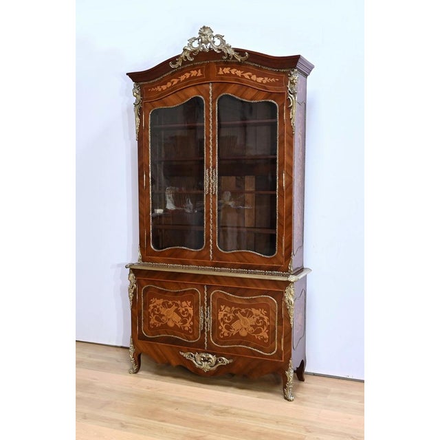 Louis XV Style Two-Body Bookcase, Late 19th Century For Sale - Image 3 of 18