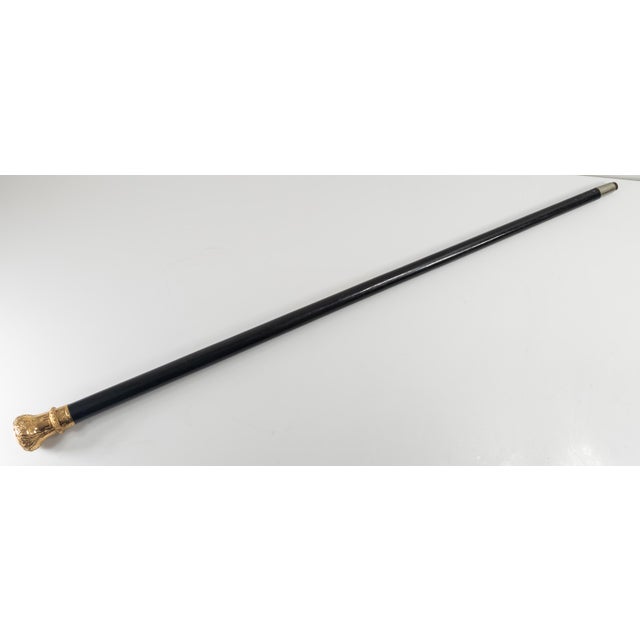 19th Century Oversized Gold Filled Cane Walking Stick For Sale - Image 14 of 16