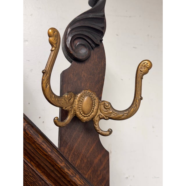 Wood Antique Wooden Entry Hall Storage Tree For Sale - Image 7 of 12