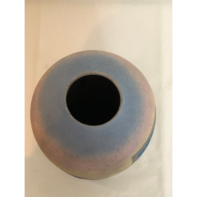 Blue Mid Century Signed Pottery For Sale - Image 8 of 12