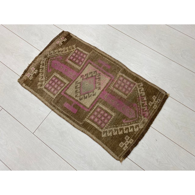 Handmade wool carpet in Turkish Anatolia , Vintage Oushak Rug,Turkish Vintage Anatolian Rug, Handmade wool Rug . One Of...