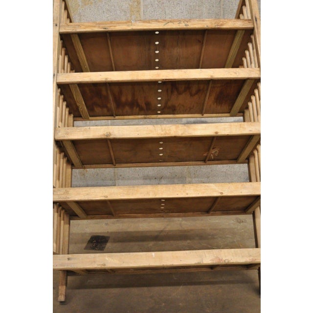 Vintage Wooden Industrial 5 Shelf Shoe Drying Rack / Retail Store