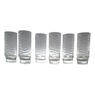 Crystal Highball Glasses by Fabio Frontini for Arnolfo Di Cambio, 1970s, Set of 6 For Sale