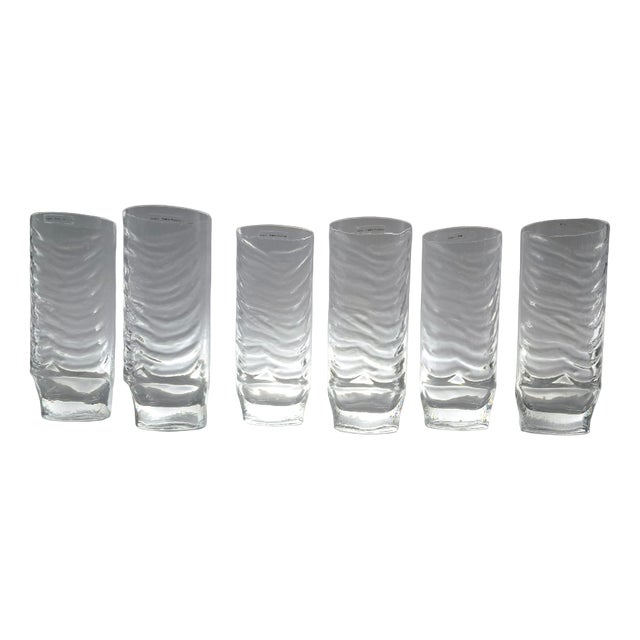 Crystal Highball Glasses by Fabio Frontini for Arnolfo Di Cambio, 1970s, Set of 6 For Sale