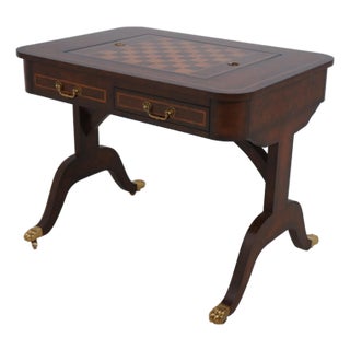 Maitland Smith Burl Wood Regency Style Game Table For Sale