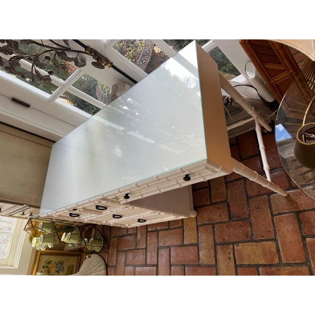 Drexel Kensington Faux Bamboo Desk For Sale - Image 13 of 18