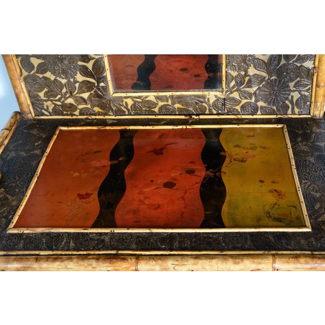 19Th. Century French Bamboo & Lacquer Cabinet Etagere For Sale - Image 13 of 17