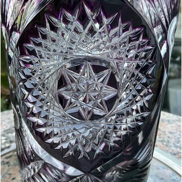 Moser Harrach Amethyst Cameo Vase with Engraved Elk by Gunter For Sale - Image 5 of 18
