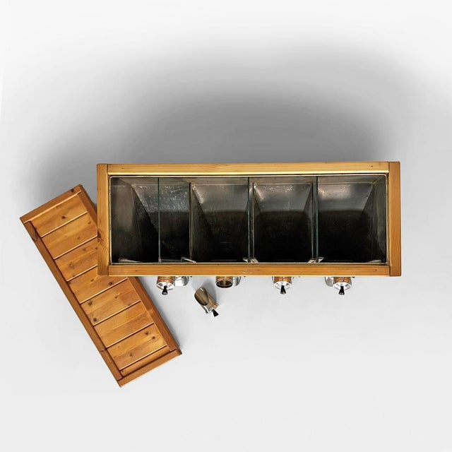 Metal Italian Coffee Dispenser in Wood, Glass and Metal, 1960s For Sale - Image 7 of 18