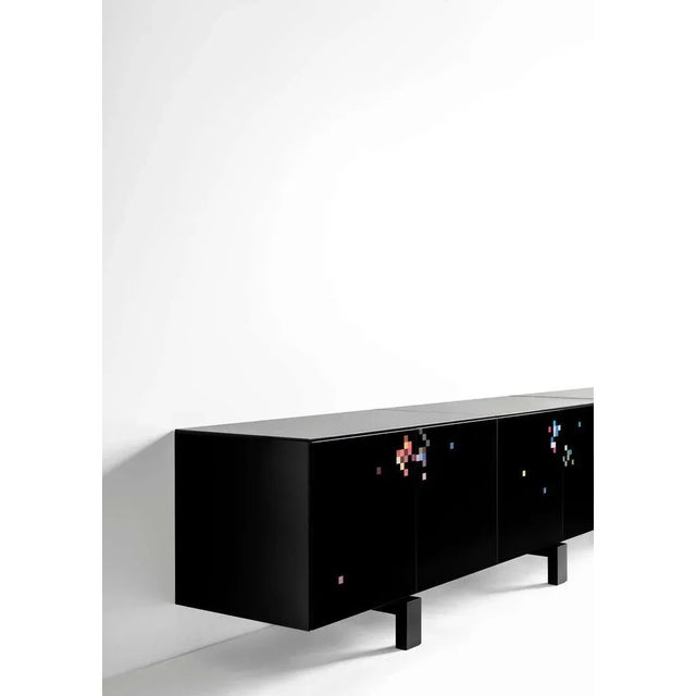 Contemporary All Black Cabinet with Matte Lacquered Finish by Cristian Zuzunaga For Sale - Image 3 of 6