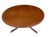 Vintage Duncan Phyfe Style Mahogany Oval Coffee Table – Federal Neoclassical Pedestal Base With Reeded Saber Legs & Brass Claw Feet For Sale - Image 9 of 9
