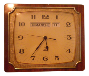 Wall Clock with Calendar from Jaz Transistor, 1960s