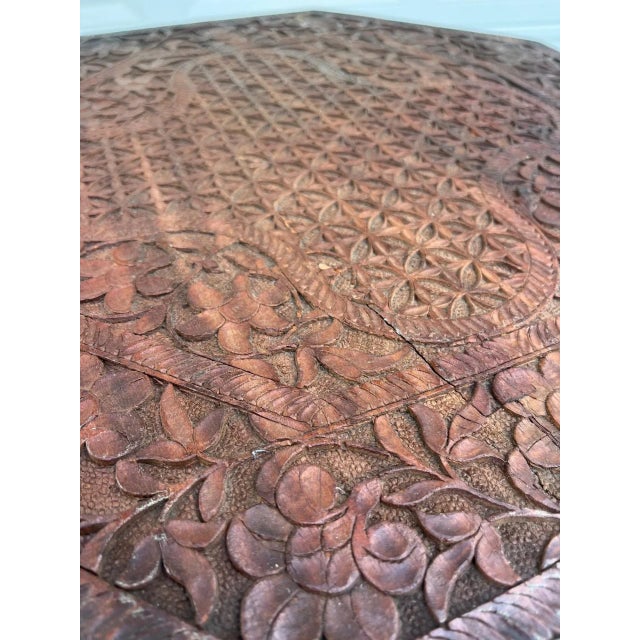 Antique Hand Carved Moorish Style Octagon Side Table Tabouret For Sale - Image 12 of 12