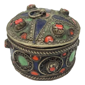Antique Handcrafted Vintage Berber Kabyle Box Africa Algeria 1920