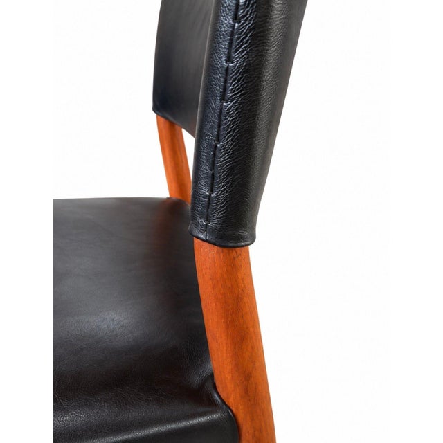 1950s Ejner Larsen & Aksel Bender Madsen Teak Side Dining Chairs for Willy Beck, 1950 For Sale - Image 5 of 7