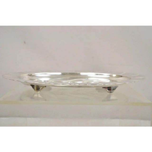 Victorian Mid 20th Century International Silver Co "Early American" 4133 Oval Meat Cutlery Serving Platter For Sale - Image 3 of 11