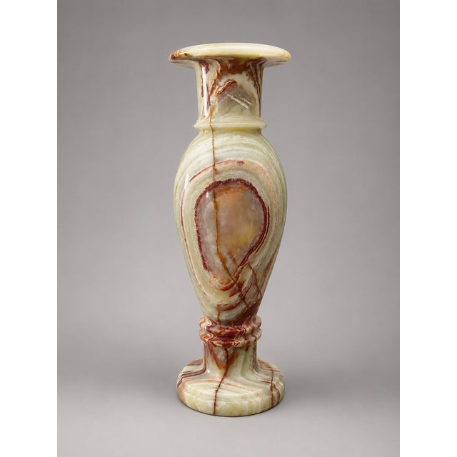 Rare Onyx Marble Floor Vase – 24" X 8" Decorative Vase by Zarva Stone For Sale - Image 4 of 13