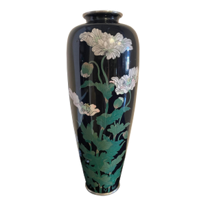 Meiji Style Japanese Cloisonné Floral Vase