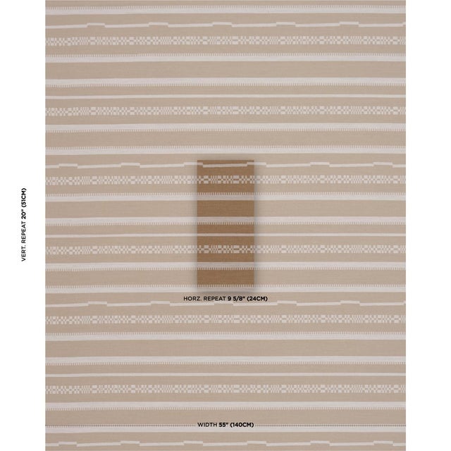 Traditional Schumacher Skyline Stripes Reversible Fabric In Dune For Sale - Image 3 of 6