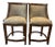 Bar Stools, Kreiss With Nail Heads and Suede Fabric- Set of 2 For Sale
