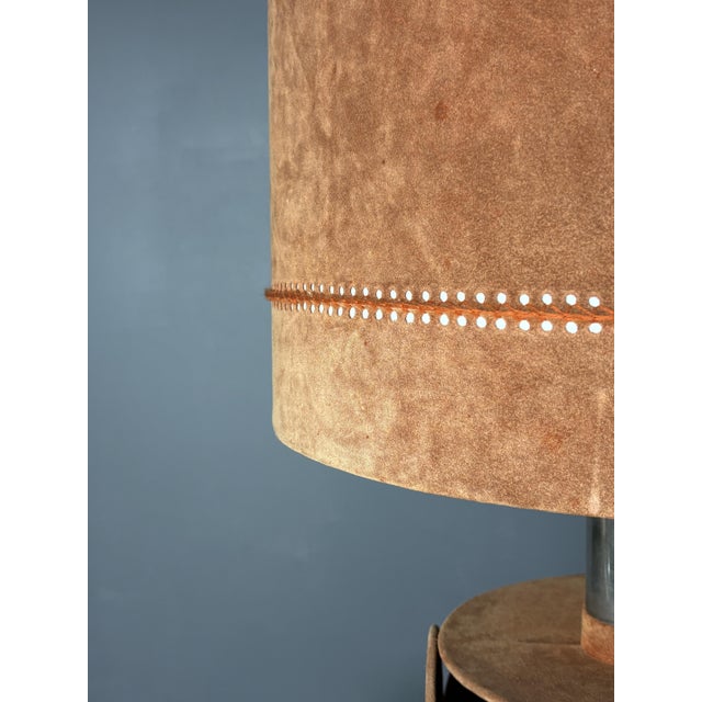 Mid-Century Modern Mid-Century Terracotta Suede Table Lamp. 1970s For Sale - Image 3 of 13