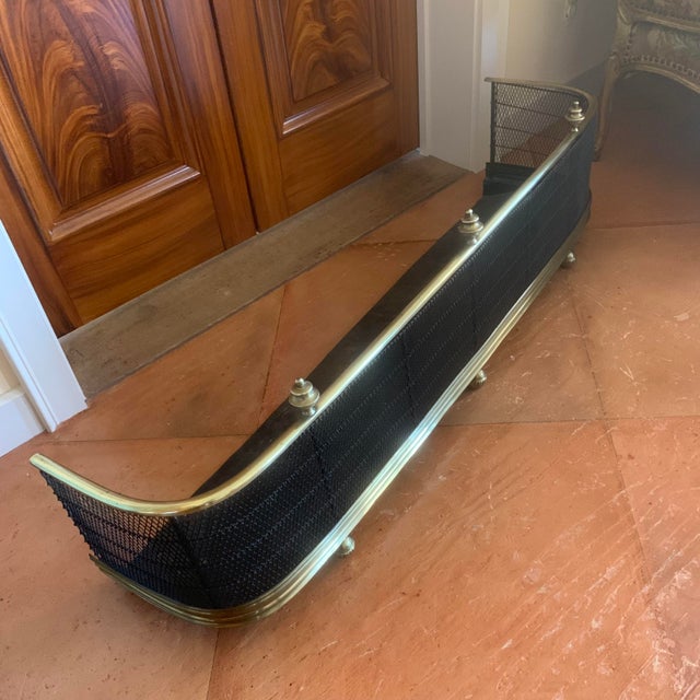 Antique English Brass and Wirework Fender For Sale - Image 4 of 18