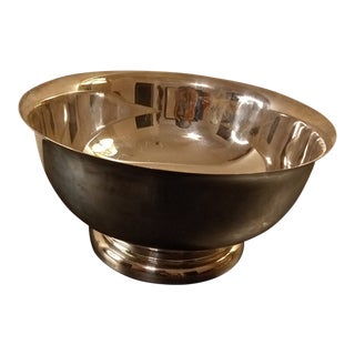 1960s Sheridan by Paul Revere Silverplated on Brass Pedestal Bowl/Ice Bucket For Sale