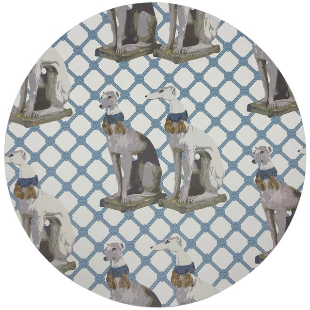Nicolette Mayer Regal Greyhound Wyeth 16" Round Pebble Placemats, Set of 4 For Sale