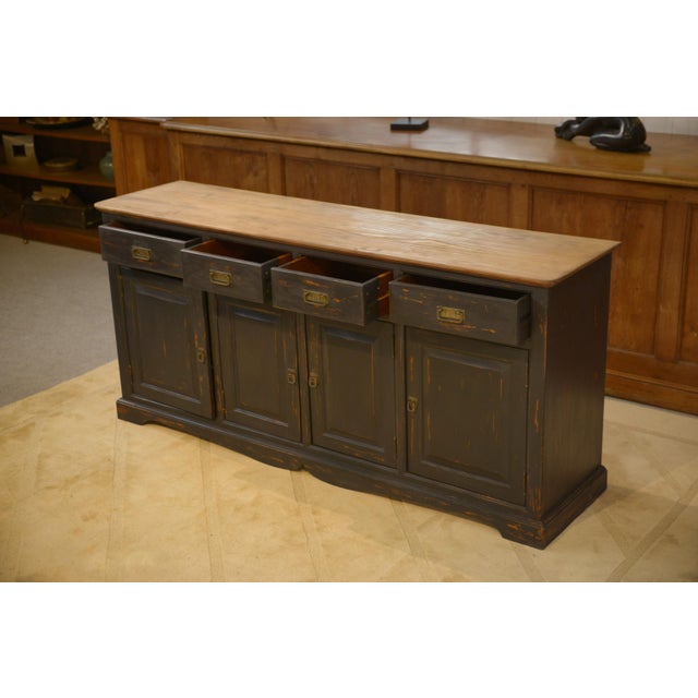 Patinated Pine Buffet, 1960s For Sale - Image 9 of 12